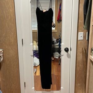 Black velvet formal dress